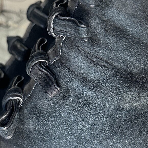 See By Chloé Black Military-Style Mid-Calf Boots with Bows - Picture 2 of 6